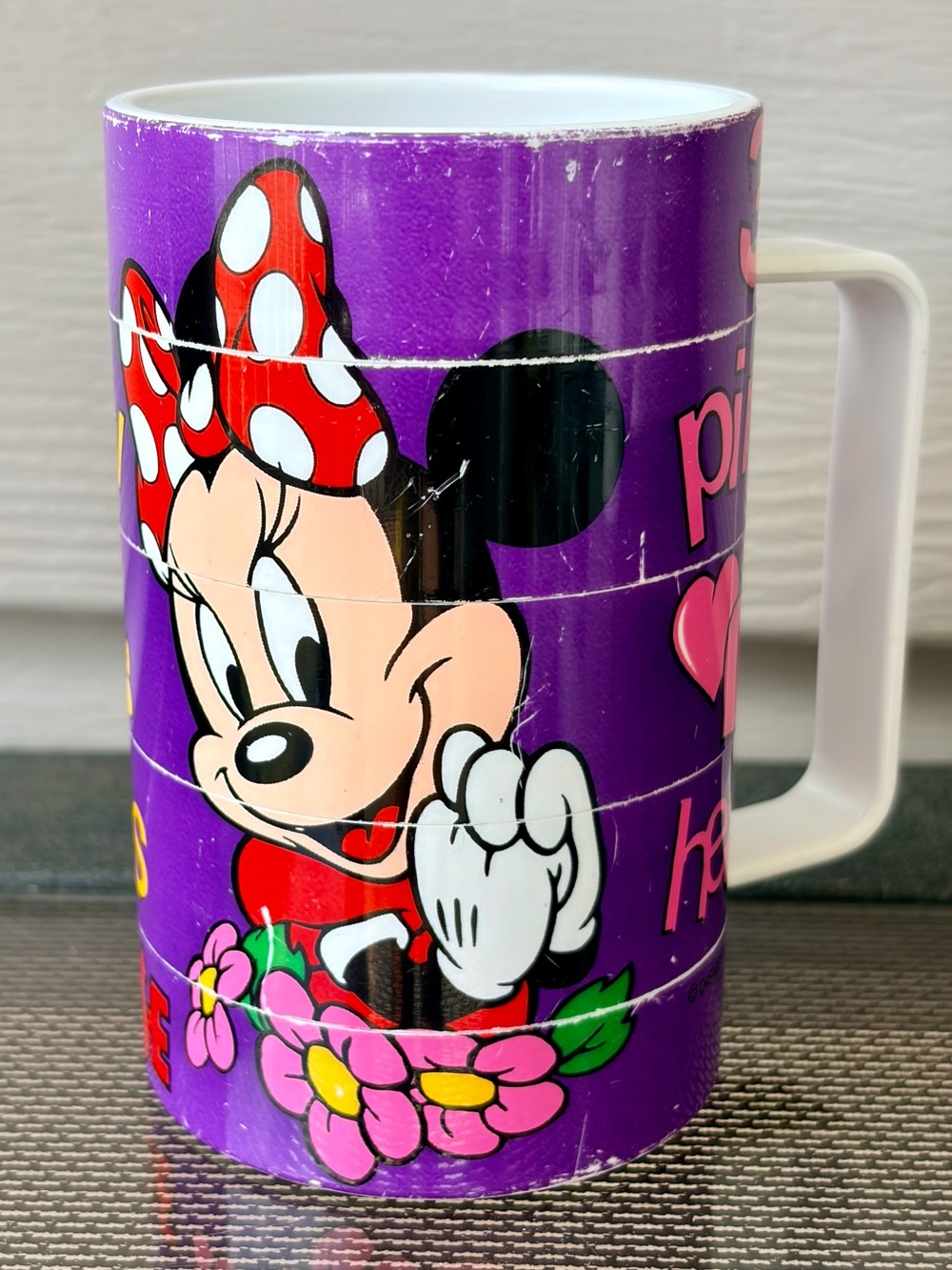 Vintage Elandia Minnie Mouse 5” Puzzle Mug with Rotating Bands (1992)
